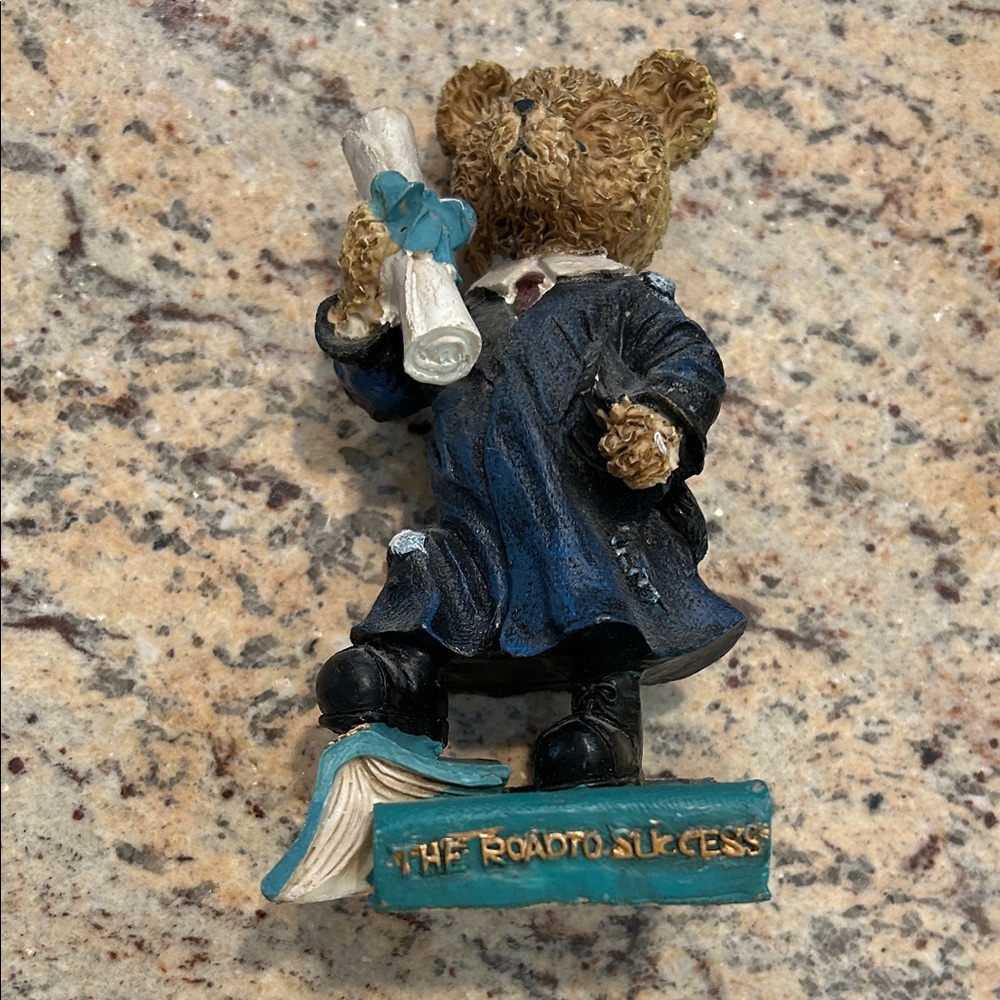 Graduation Bear Figurine in Navy and Teal